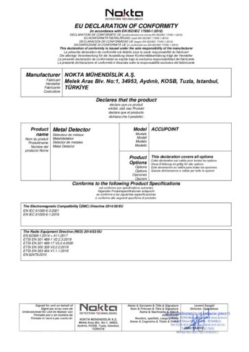 Declaration of Conformity (EU)